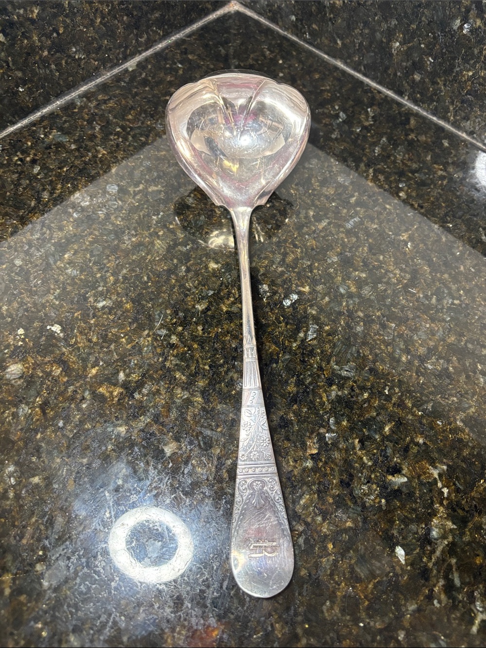 1847 Roger’s Brothers Silver Plated 13” Soup Ladle Embossed “R”